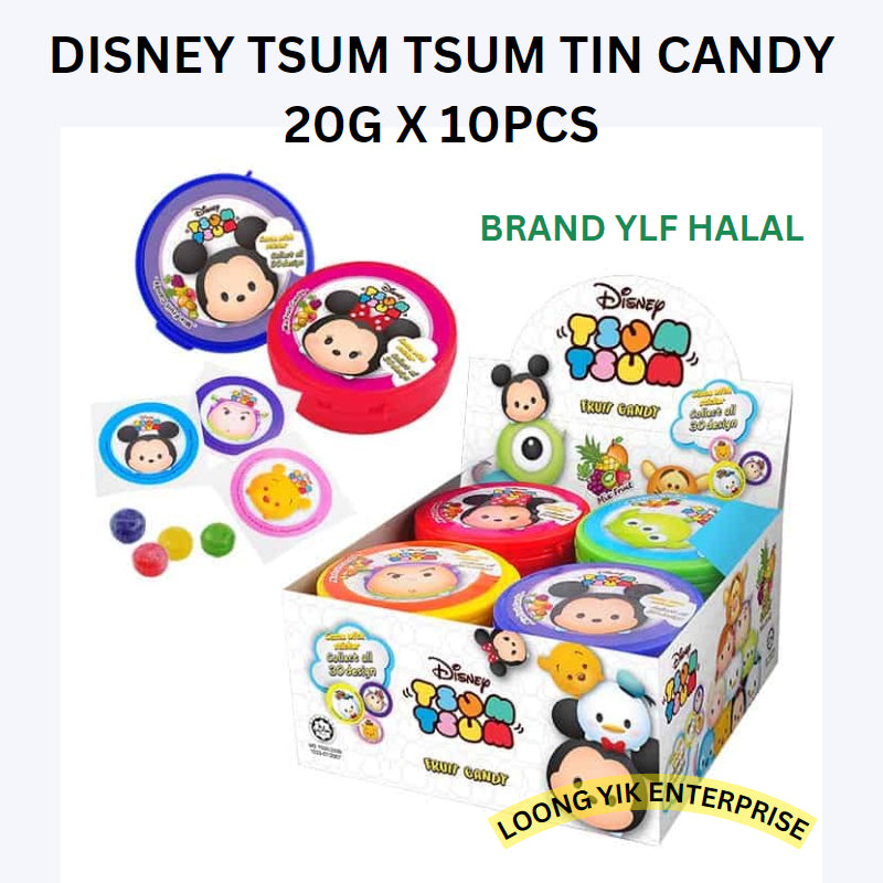 YLF TIN CANDY 20G X 12PCS ( GREAT MONSTER / JUSTICE LEAGUE / KOUKOU LOVE / PONY / TSUM TSUM / TRANSFORMER / ULTRAMAN )