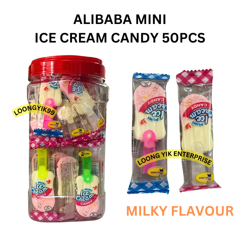 ALIBABA MINI ICE CREAM CANDY 50PCS MILKY FLAVOUR HALAL