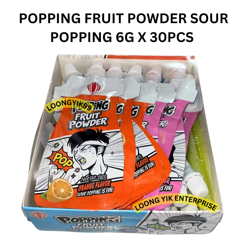 POPPING FRUIT POWDER SOUR POPPING 6G X 30PCS HALAL