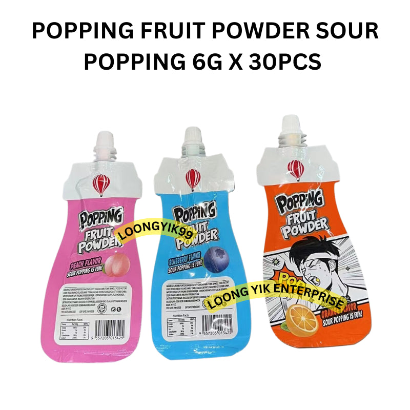 POPPING FRUIT POWDER SOUR POPPING 6G X 30PCS HALAL