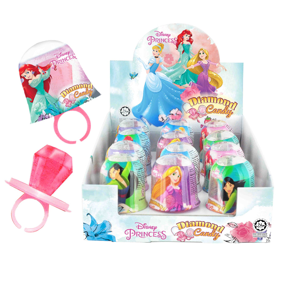 YLF DIAMOND HEART CANDY RING 10G X 12PCS ( PRINCESS / BARBIE / MY LITTLE PONY / TSUM TSUM) HALAL