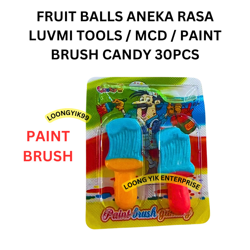 FRUIT BALLS ANEKA RASA LUVMI TOOLS / MCD / PAINT BRUSH CANDY 30PCS