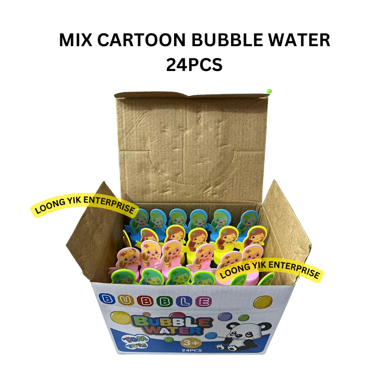 MIX CARTOON BUBBLE WATER 24PCS