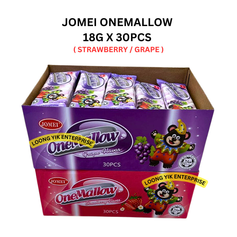 JOMEI ONEMALLOW 18G X 30PCS ( STRAWBERRY / GRAPE ) halal