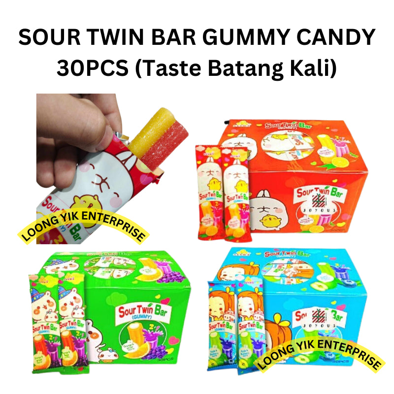 SOUR TWIN BAR GUMMY CANDY 30PCS Fruity Flavour