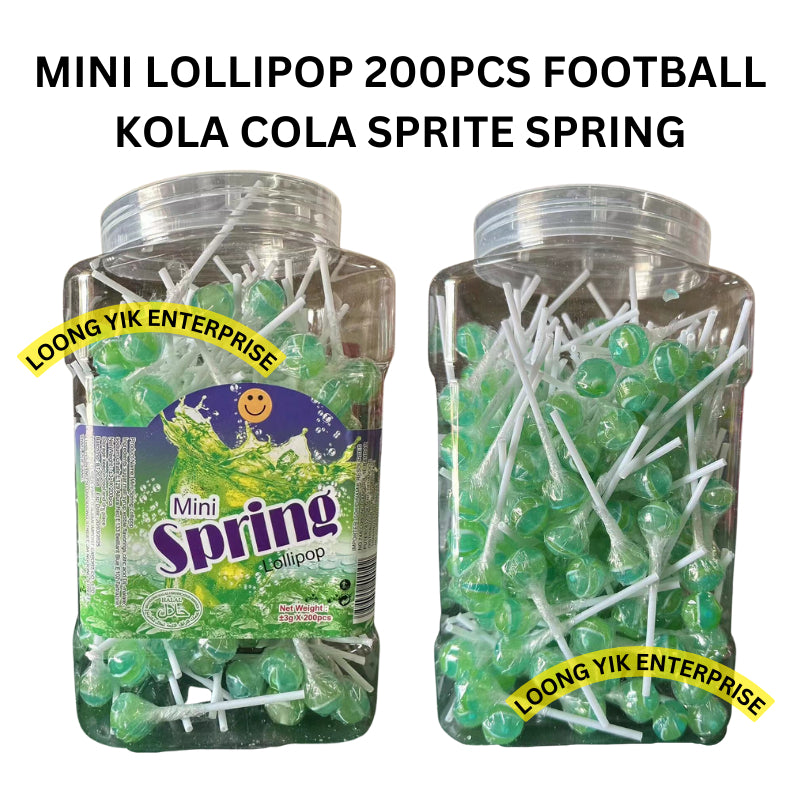 *Ready Stock* Hepin 200Pcs Lollipop Mini Lollipop Mixed Fruit Flavor (±3g x 200Pcs) FOOTBALL KOLA CO