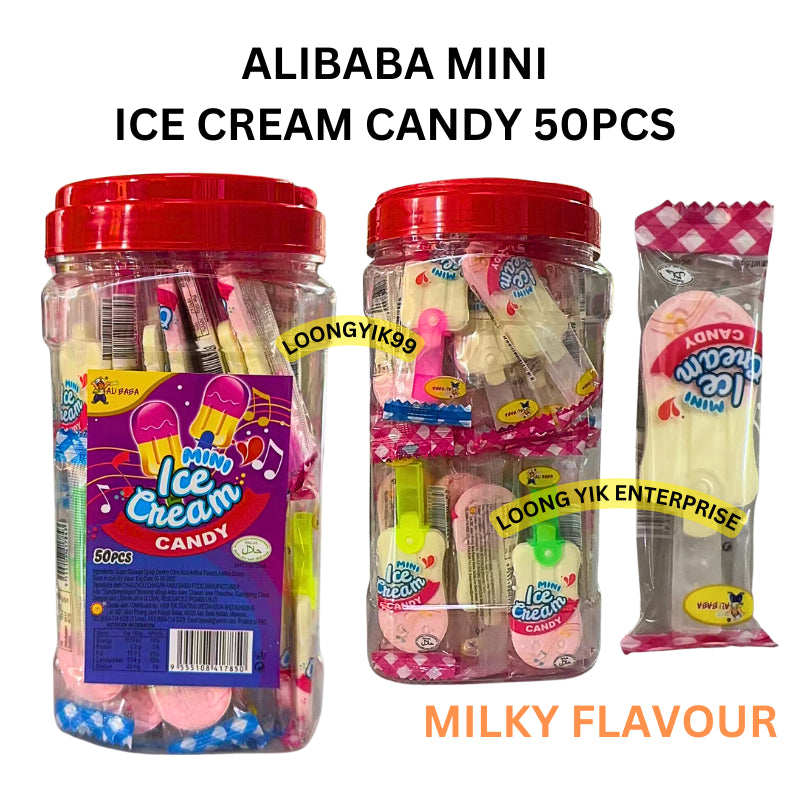 ALIBABA MINI ICE CREAM CANDY 50PCS MILKY FLAVOUR HALAL