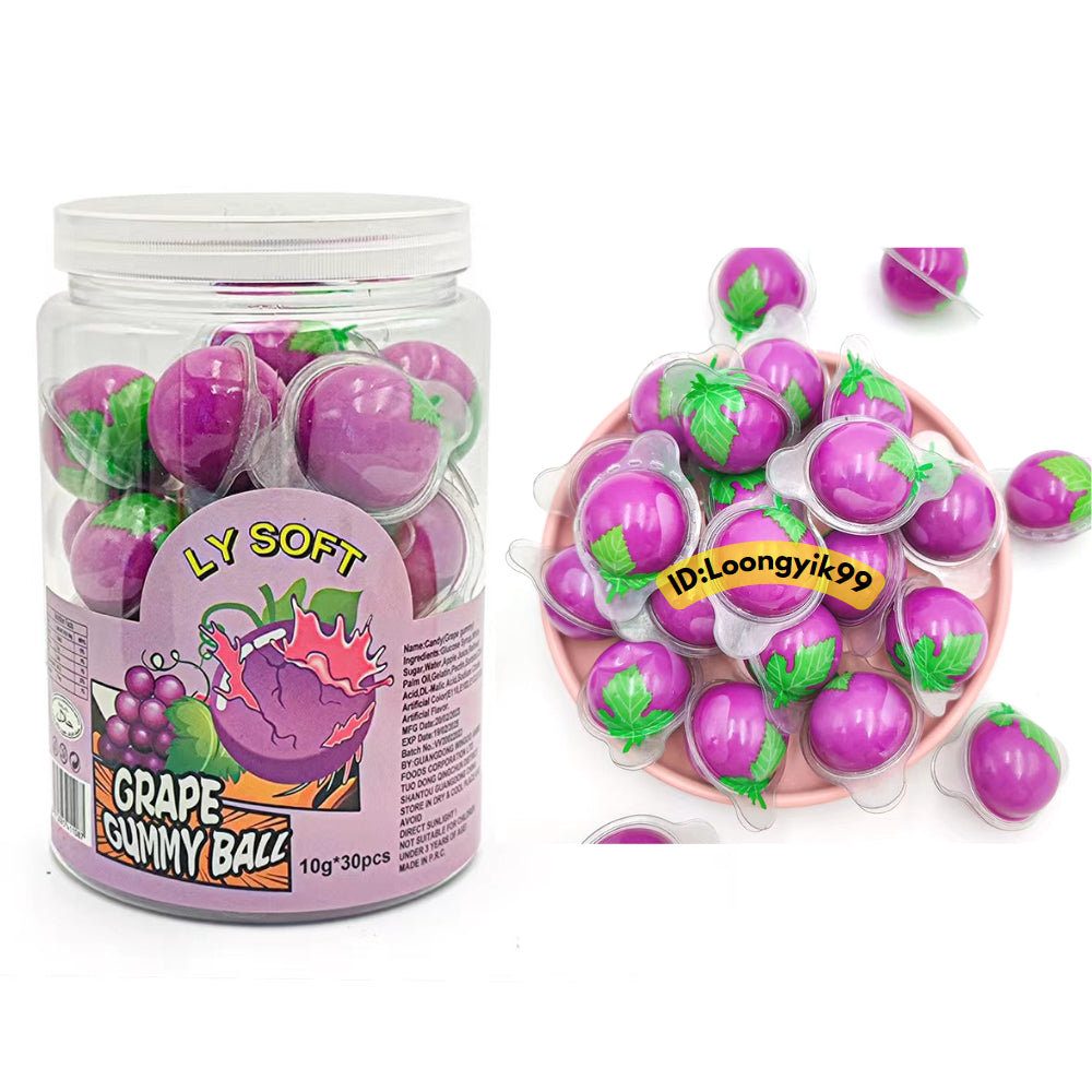 LY SOFT GRAPE *HALAL* 10G X 30PCS (1BALANG) Soft Gummy Candy Viral