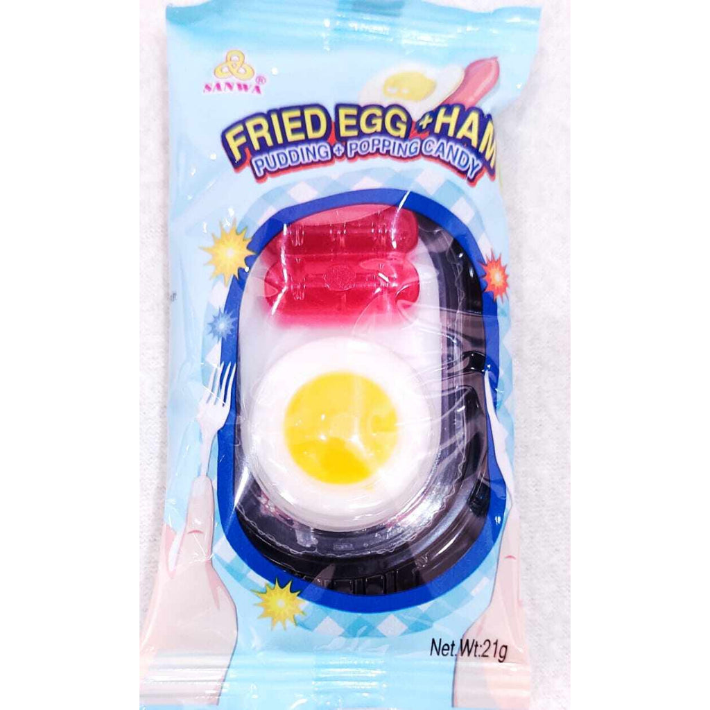 FRIED EGG PUDDING + HAM GUMMY POPPING CANDY 21G X 40PCS HALAL