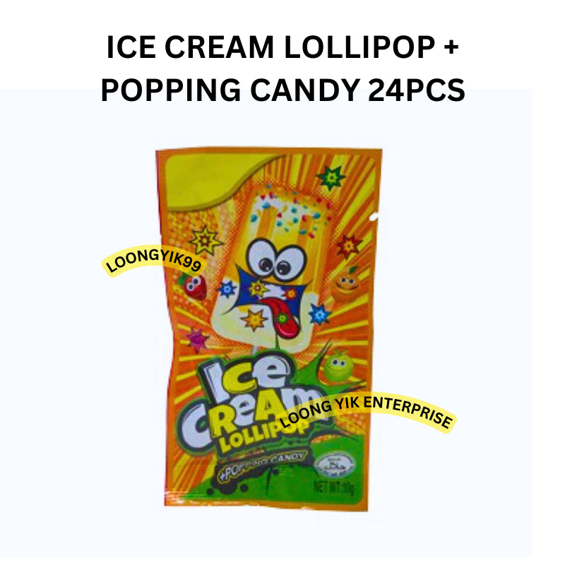 ICE CREAM POPPING LOLLIPOP 24PCS HALAL