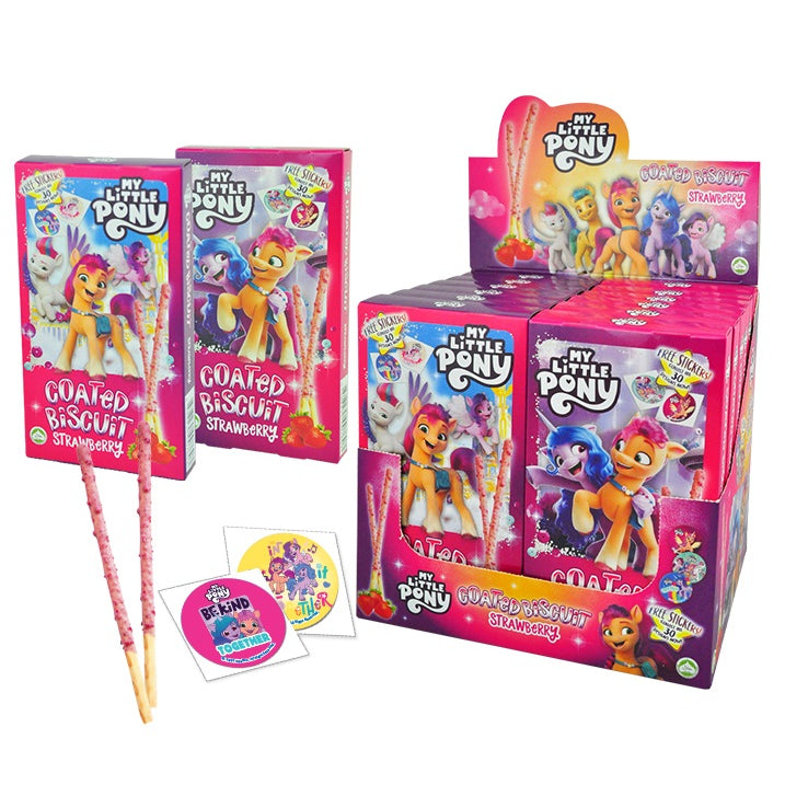 YLF COATED BISCUIT STICKS  DISNEY DC 32G X 12PCS (TRANSFORMERS, MY LITTLE PONY, LOONEY TUNES, JUSTICE LEAGUE)