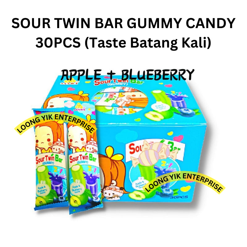 SOUR TWIN BAR GUMMY CANDY 30PCS Fruity Flavour