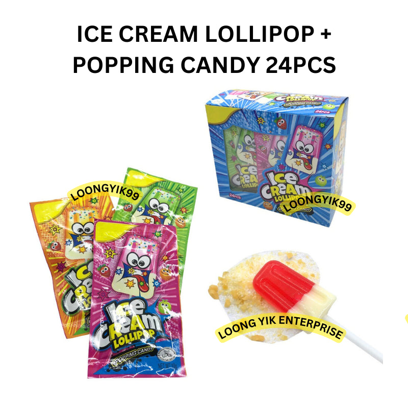 ICE CREAM POPPING LOLLIPOP 24PCS HALAL