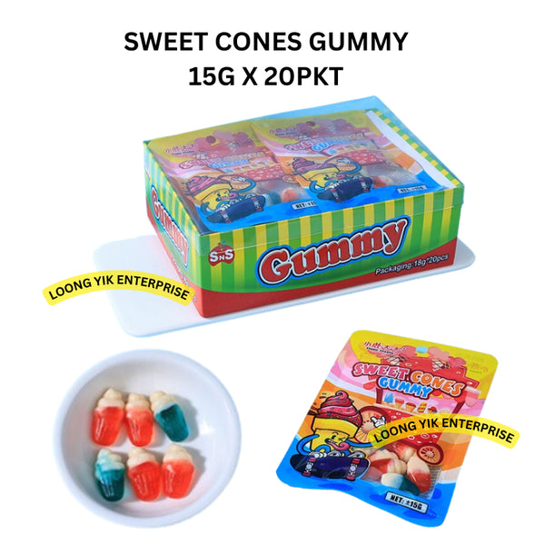 SWEET CONES GUMMY 15G X 20PKT HALAL