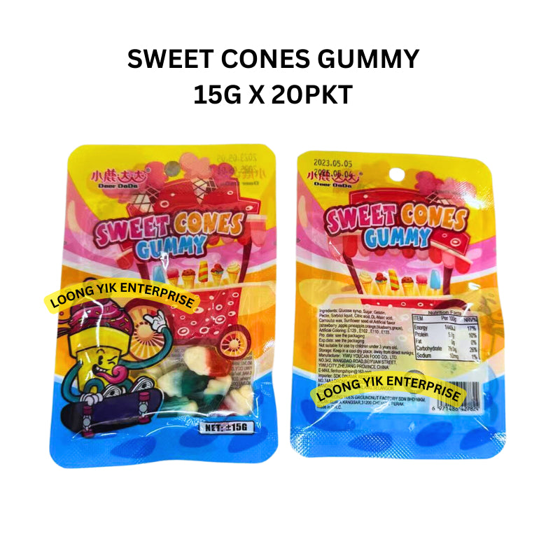 SWEET CONES GUMMY 15G X 20PKT HALAL