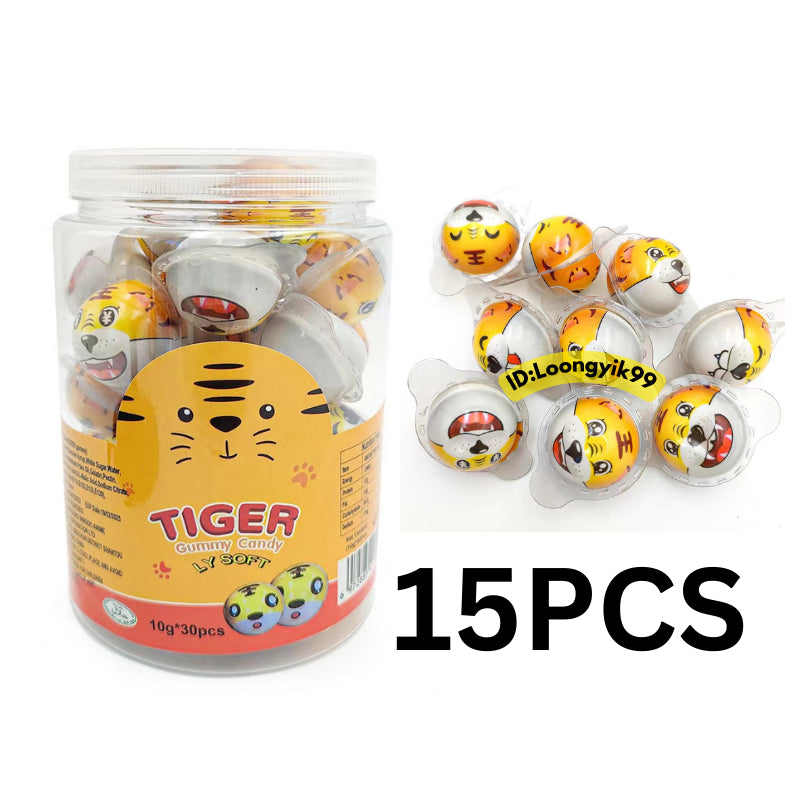 LY Soft  *Halal* 1Jar Gummy Candy Planet Unicorn Tiger Harimau (10g x 30pcs) Halal Gula lembut FIlled Jam LY loongyik99