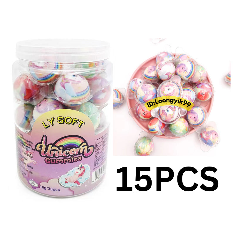 LY Soft  *Halal* 1Jar Gummy Candy Planet Unicorn Tiger Harimau (10g x 30pcs) Halal Gula lembut FIlled Jam LY loongyik99