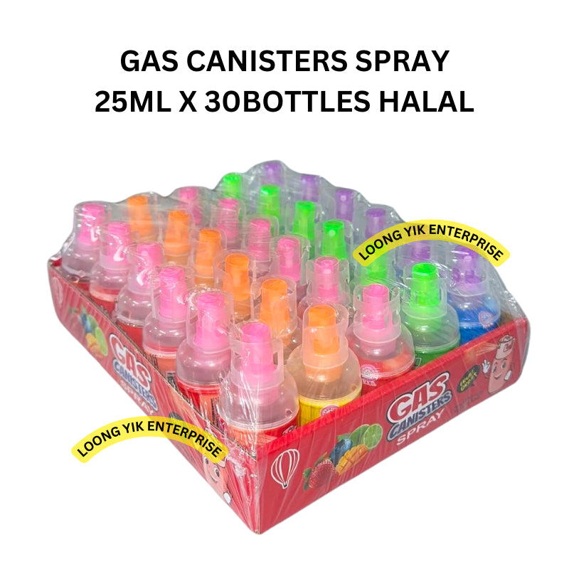 GAS CANISTERS SPRAY CANDY 25ML X 30BOTTLES HALAL