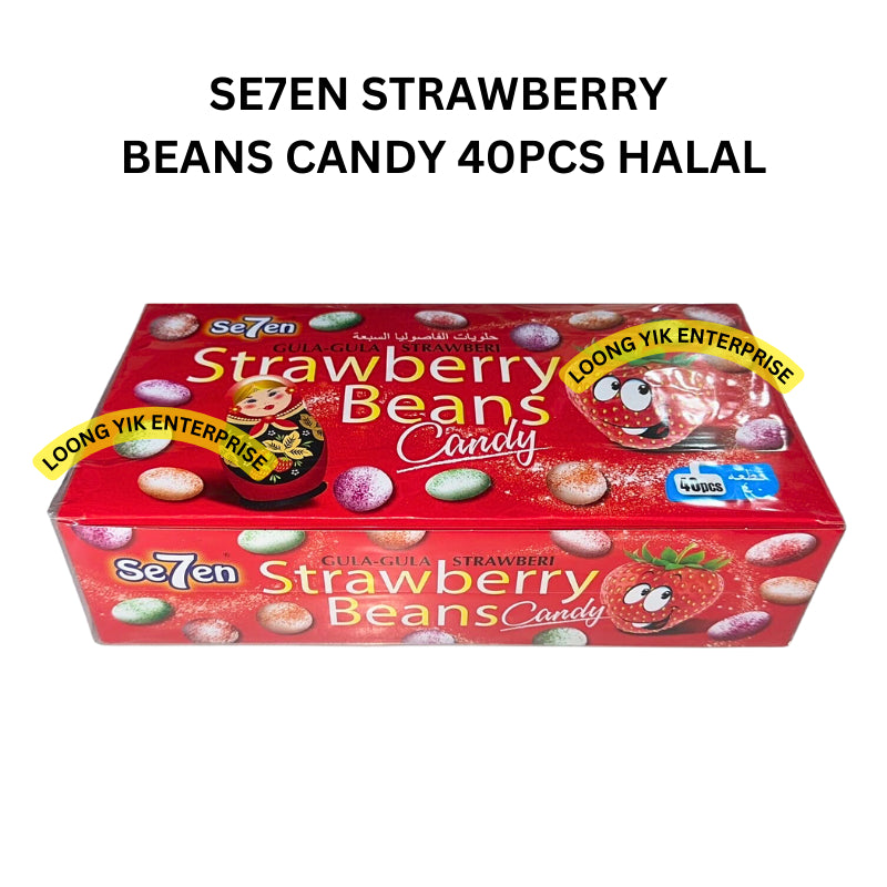 SE7EN STRAWBERRY BEANS CANDY 40PCS HALAL