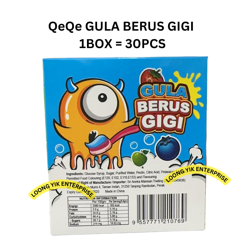 QeQe GULA BERUS GIGI 30PCS HALAL FRUITY JAM