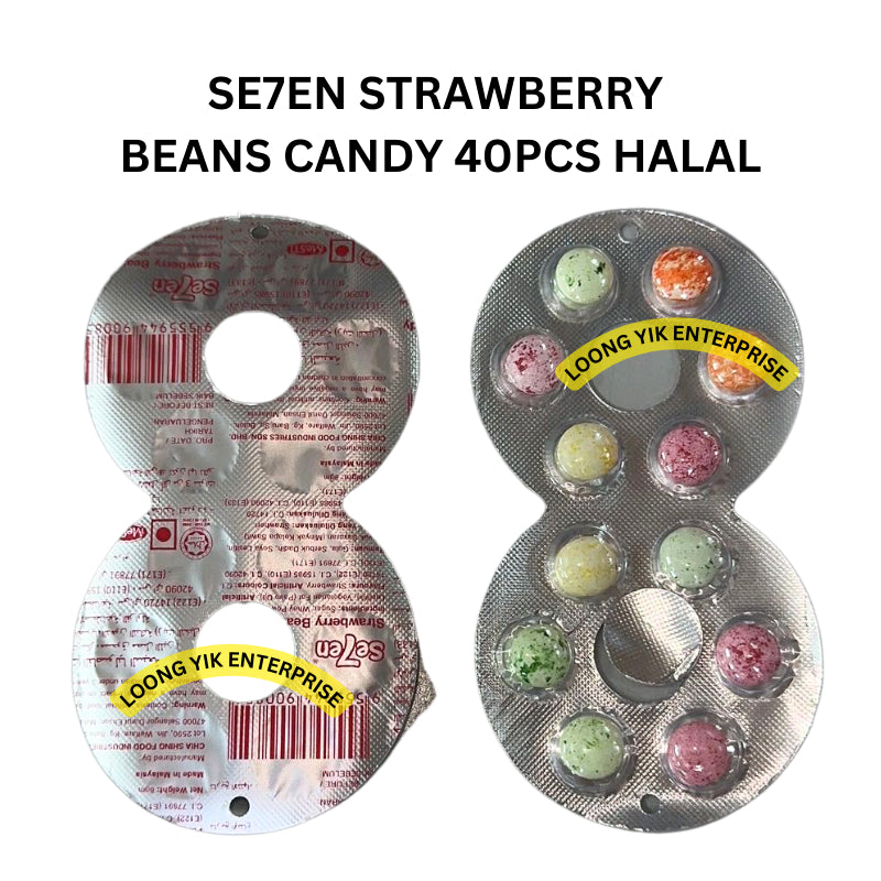 SE7EN STRAWBERRY BEANS CANDY 40PCS HALAL