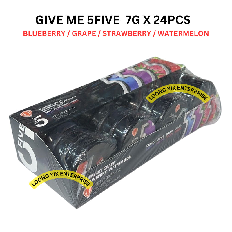 GIVE ME 5FIVE BLUEBERRY GRAPE STRAWBERRY WATERMELON 7G X 24PCS