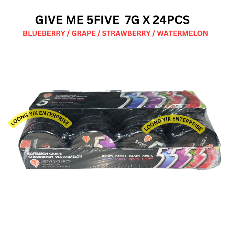 GIVE ME 5FIVE BLUEBERRY GRAPE STRAWBERRY WATERMELON 7G X 24PCS