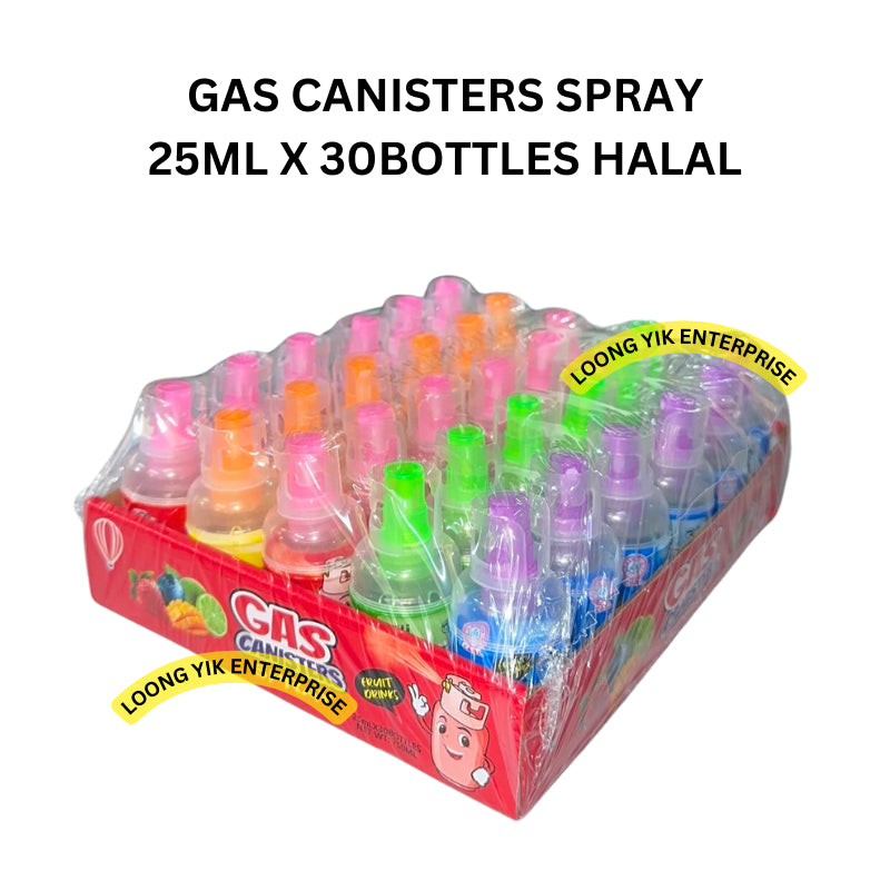 GAS CANISTERS SPRAY CANDY 25ML X 30BOTTLES HALAL