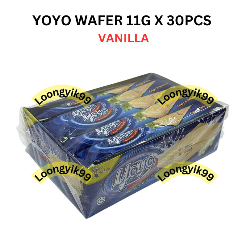 YOYO WAFER 11G X 30PCS (VANILLA, STRAWBERRY, CHOCOLATE) HALAL