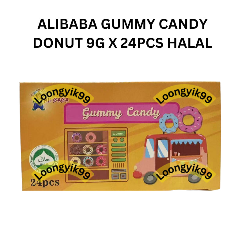 ALIBABA GUMMY CANDY DONUT 9G X 24PCS HALAL