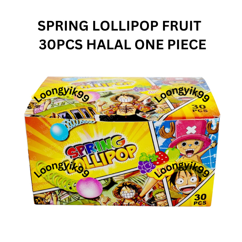 SPRING LOLLIPOP FRUIT FLAVOR 30PCS HALAL ONE PIECE