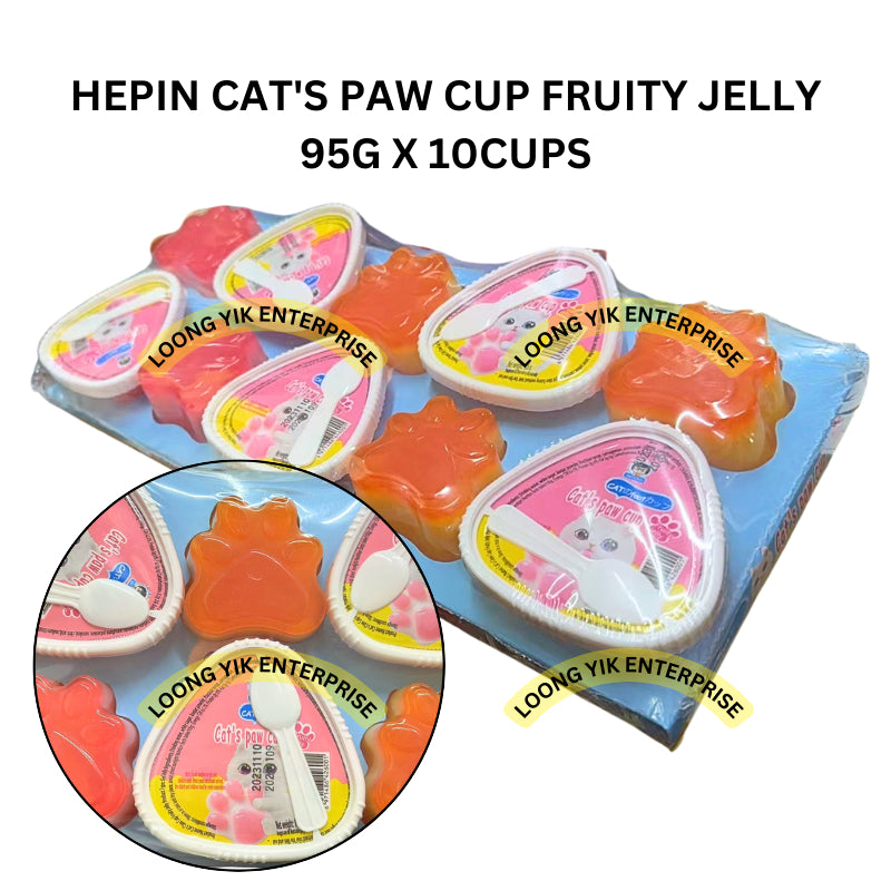 HEPIN CAT'S PAW CUP FRUITY JELLY 95G X 10CUPS HALAL