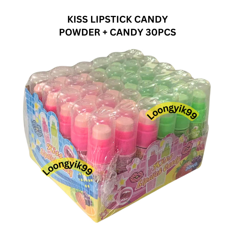 KISS LIPSTICK CANDY POWDER + CANDY 30PCS HALAL FRUITY FLAVOUR