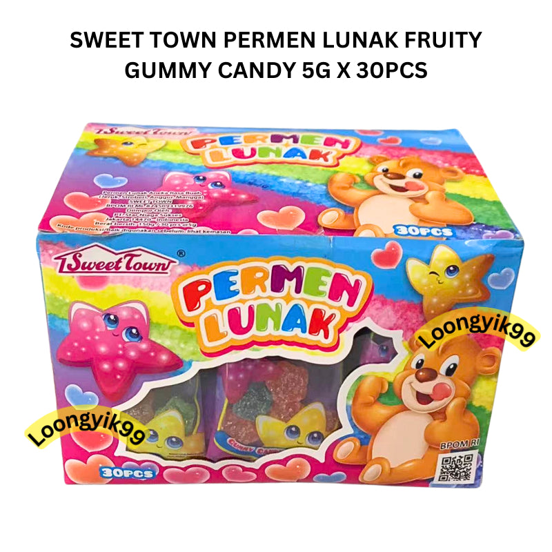 SWEET TOWN PERMEN LUNAK FRUITY GUMMY CANDY 5G X 30PCS HALAL