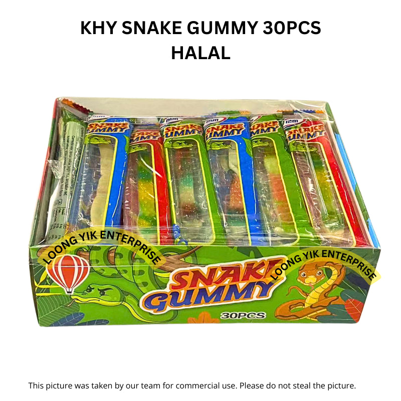 KHY SNAKE GUMMY 30PCS HALAL FRUITY FLAVOUR