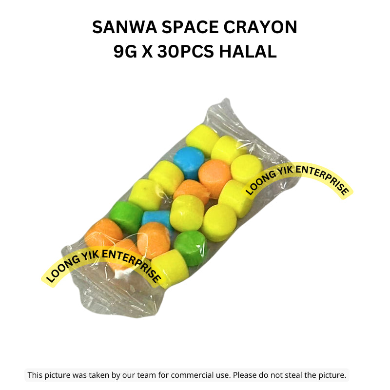 SANWA SPACE CRAYON CANDY 9G X 30PCS HALAL