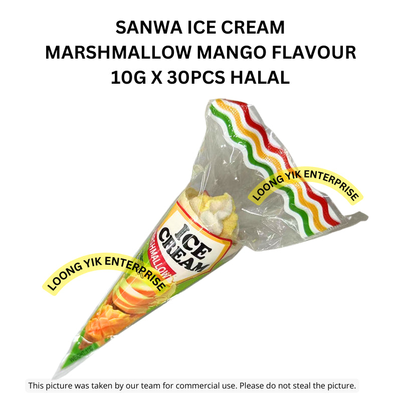 SANWA ICE CREAM MARSHMALLOW MANGO FLAVOUR 10G X 30PCS HALAL