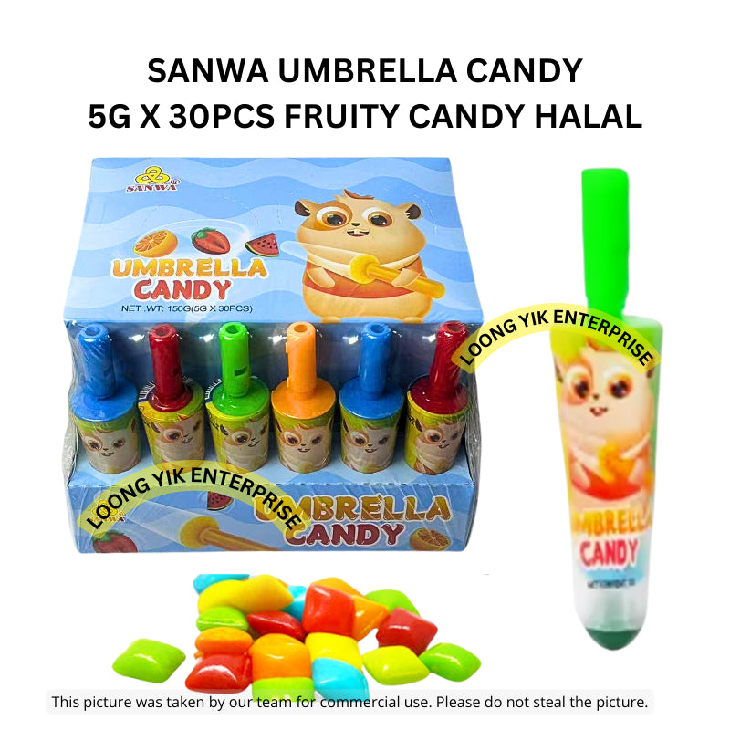 SANWA UMBRELLA CANDY 5G X 30PCS FRUITY CANDY HALAL