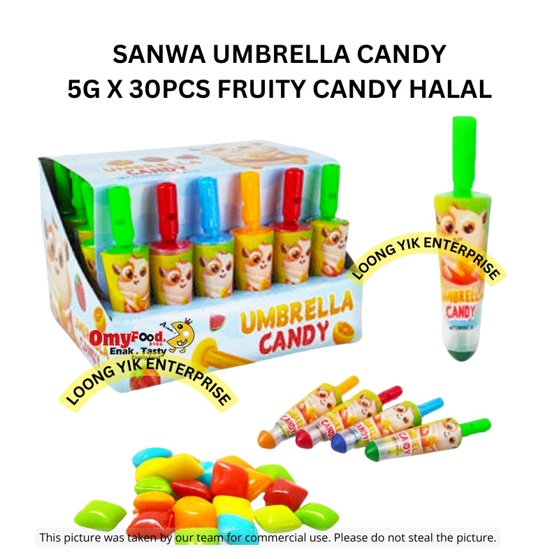 SANWA UMBRELLA CANDY 5G X 30PCS FRUITY CANDY HALAL