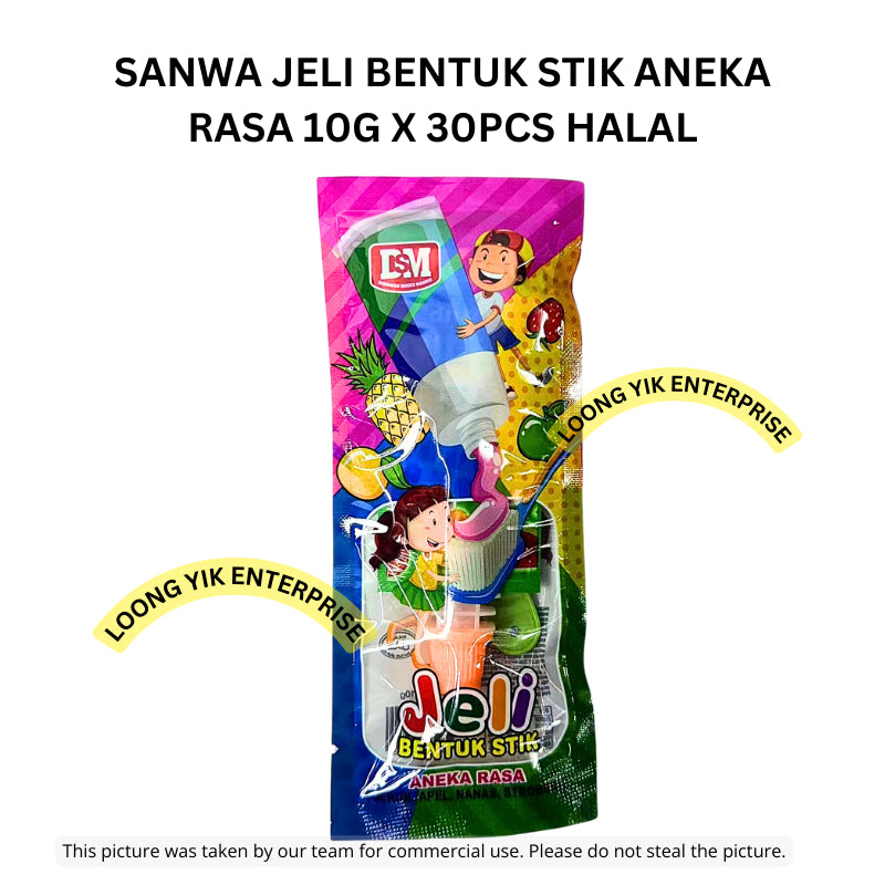 SANWA JELI BENTUK STIK ANEKA RASA 10G X 30PCS HALAL