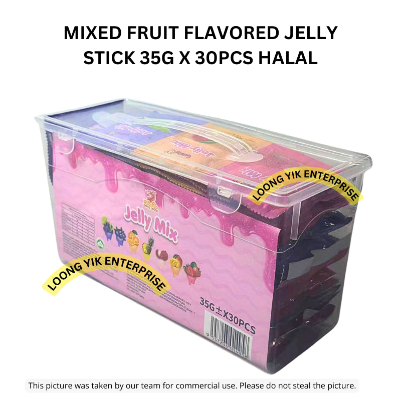 MIXED FRUIT FLAVORED JELLY STICK 35G X 30PCS HALAL