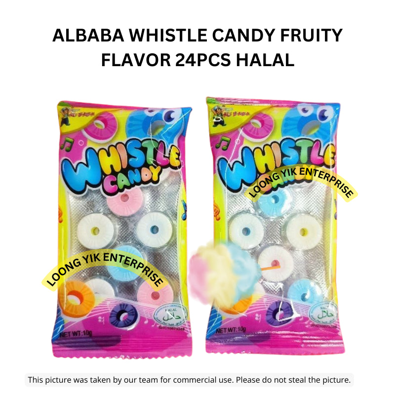 ALBABA WHISTLE CANDY FRUITY FLAVOR 24PCS HALAL