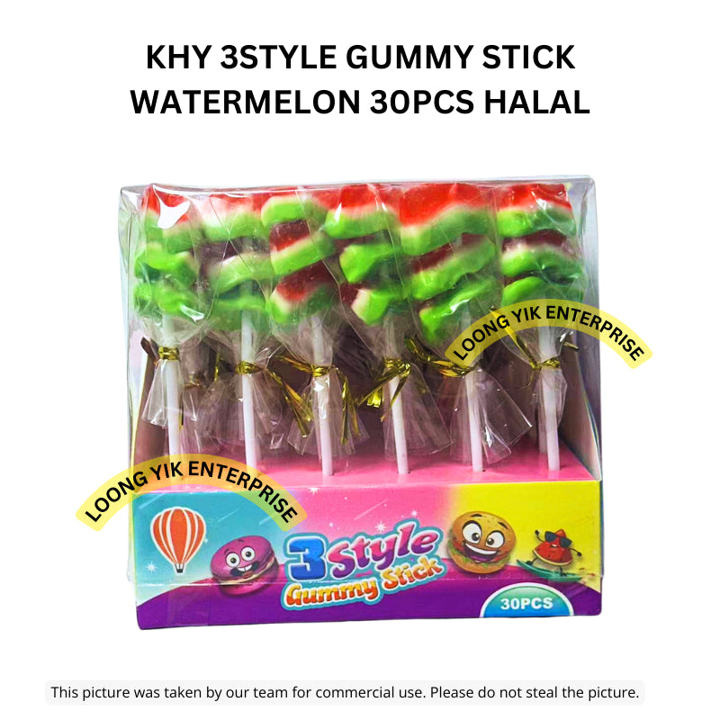 KHY 3STYLE GUMMY STICK WATERMELON 30PCS HALAL