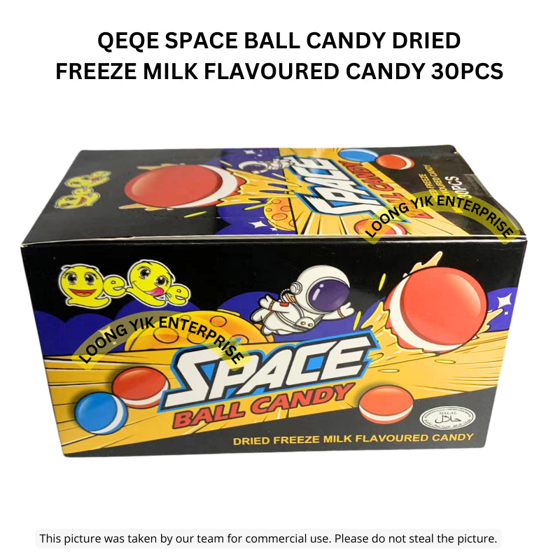 QEQE SPACE BALL CANDY DRIED FREEZE MILK FLAVOURED CANDY 30PCS