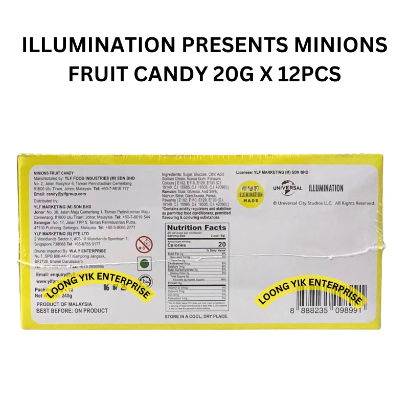 ILLUMINATION PRESENTS MINIONS FRUIT CANDY 20G X 12PCS