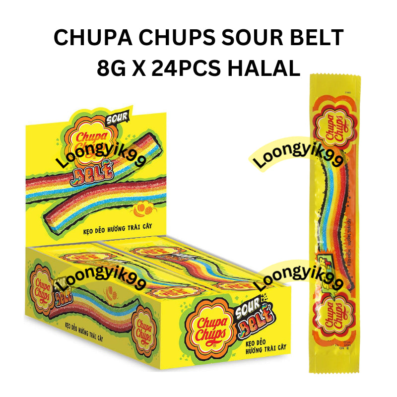 CHUPA CHUPS SOUR BELT 8G X 24PCS HALAL