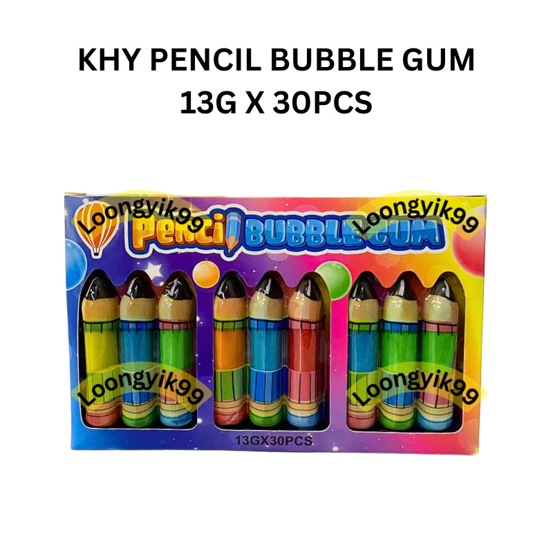 KHY PENCIL BUBBLE GUM 13G X 30PCS