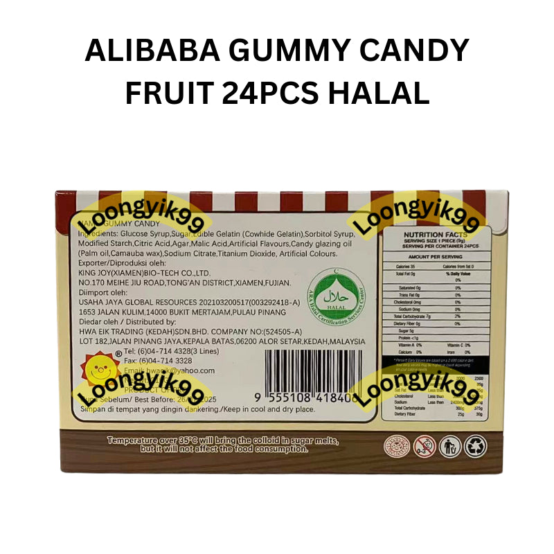 ALIBABA GUMMY CANDY FRUIT 24PCS HALAL