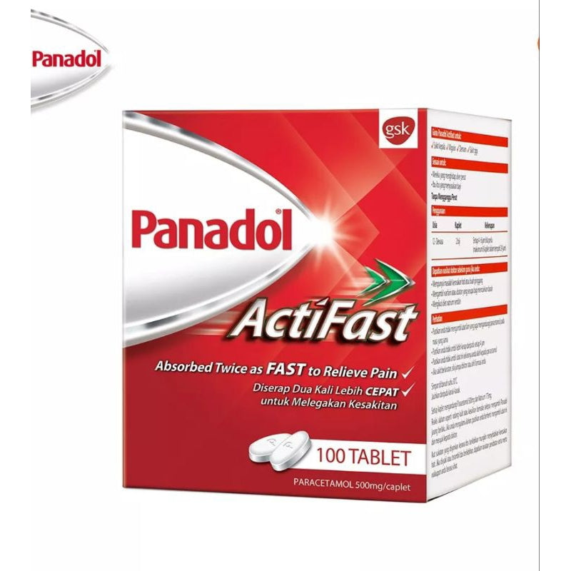 Panadol Actifast 100tablets (Full 1box) 100% Original From GSK [Pos segera]