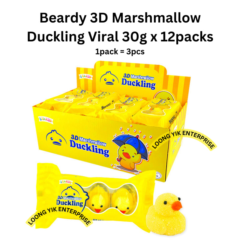 Beardy 3D Marshmallow Duckling 30g x 12packs Halal Viral Candy Peeps